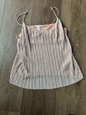 H&M Pleated Spaghetti Strap Tank Top - Light Blush